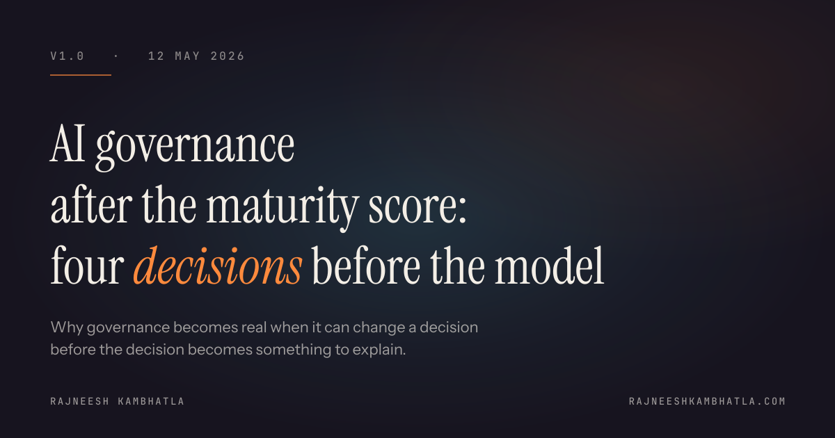 AI governance after the maturity score: four *decisions* before the model — share card
