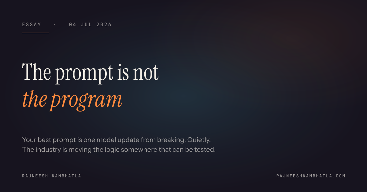 The prompt is not the program — share card