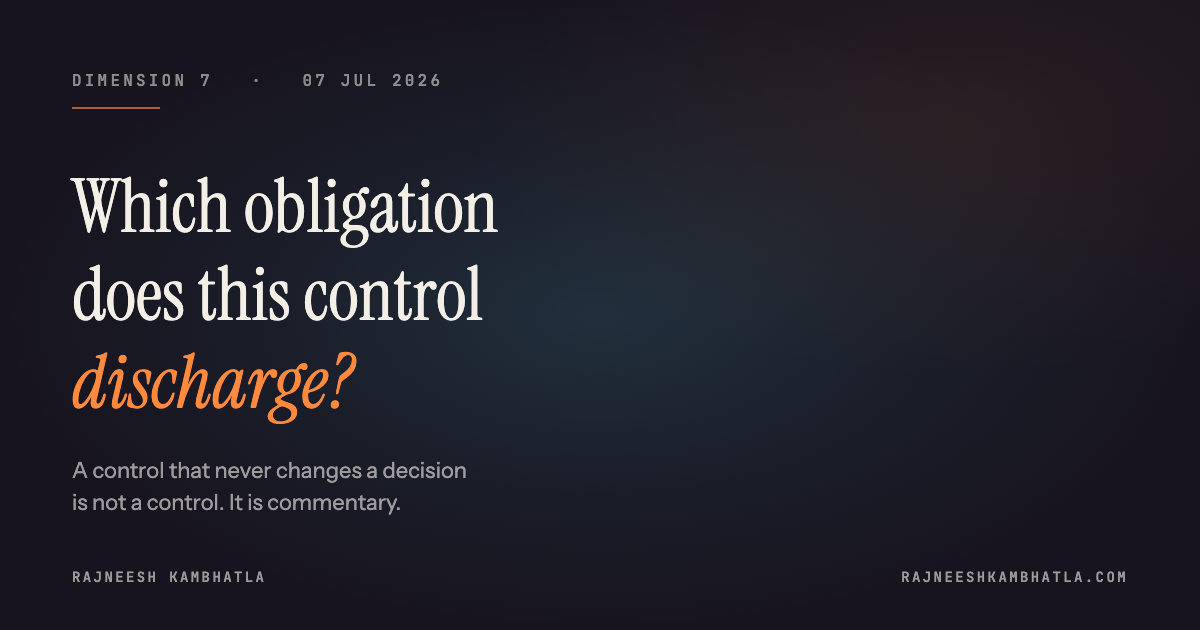 D7 — which obligation does this control discharge — share card